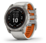 GARMIN Fenix 7X PRO Sapphire SOLAR pametni sat, Titanijski sa remenom maglovito sive / jarko narančaste boje, 51mm, 010-02778-15