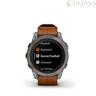GARMIN Fenix 7 PRO Sapphire SOLAR pametni sat, Titanium Chestnut kožni remen, 47mm, 010-02777-30
