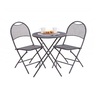 Green Bay metalni balkonski set – 2 stolice + stol, sivi