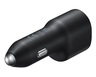 Samsung 40W auto punjač, Duo USB-C + USB-A,  EP-L4020NBEGEU, Crni (max 25W + max 15W, kabel nije uključen)