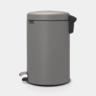 Brabantia Newicon Pedal kanta za smeće 12l, concrete grey 119149, metalizirani premaz