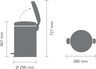 Brabantia Newicon Pedal kanta za smeće 20l, siva 119163, metalizirani premaz