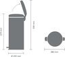 Brabantia Newicon Pedal kanta za smeće 30l, platina 114441