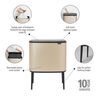 Brabantia BO Touch kanta za smeće 36l, champagne 304583