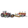 Bruder Massey Ferguson utovarivač s prikolicom 2046