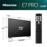 Hisense QLED televizor 75E7NQ PRO, 4K Ultra HD, Smart TV, VIDAA U7.6, Dolby Vision IQ™ HDR, Game Mode Pro 144 Hz VRR, Tamno Sivi   **MODEL 2024**