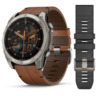 GARMIN Fenix 8 AMOLED Sapphire pametni sat, 51 mm, Titanium, smeđi remen, 010-02905-40