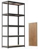 Polica metal/drvo 180 X 90 X 40 cm 5 polica/ nosivost 875 kg Black Frozen