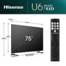 Hisense Mini LED televizor 75U6NQ, 4K Ultra HD, Smart TV, VIDAA Smart OS, Full Array Local Dimming, Hi-View Engine with AI Picture, Quantum Dot Colour, Tamno Sivi