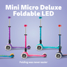 Mini Micro Deluxe Foldable LED Pink romobil