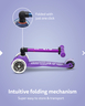 Mini Micro Deluxe Foldable LED Purple romobil