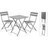 Koopman vrtni set sklopivi stol i 2 stolice svijetlosivi