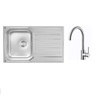 Metalac set sudoper Nera Praktik 1D usadni + česma Lara + sifon gratis / inox boja