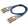 home RCA stereo kabel,3xRCA muški, 3xRCA muški,premium kv., 1.0m - A 4-1M