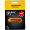 (Intenso) USB Flash drive 64GB Hi-Speed USB 2.0, Rainbow Line, ORANGE - USB2.0-64GB/Rainbow