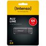 (Intenso) USB Flash drive 64GB Hi-Speed USB 2.0, ALU Line - USB2.0-64GB/Alu-a