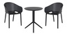 SIESTA vrtni set - 2 Sky pro stolice i Sky sklopivi stol Ø 60 - crna