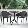 SIESTA vrtni set - 2 Sky pro stolice i Sky sklopivi stol Ø 60 - crna