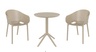 SIESTA vrtni set - 2 Sky pro stolice i Sky sklopivi stol Ø 60 - bež
