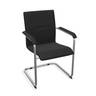 Stolica konferencijska NS Rumba krom sa rukonaslonima eko koža crna