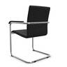 Stolica konferencijska NS Rumba krom sa rukonaslonima eko koža crna