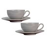 Lijepe kućne stvari Artascope porculanska šoljica i tanjir, set 2 komada, siva