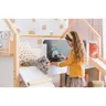 KINDER HOME Kućica za dječji krevet, Montesori, dvospratna, tobogan, crna tabla SRK-20