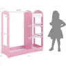 KINDER HOME dječji stalak za odjeću sa ogledalom - dječji otvoreni ormar sa policama i vješalicama, roza AT-DC-2108-P