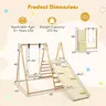 KINDER HOME dječji drveni set 4 u 1 – ljuljačka, tobogan, ram za penjanje i rampa za penjanje AT-KF-2403