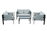 Curacao set vrtne garniture 4/1 s jastucima – moderna siva lounge garnitura