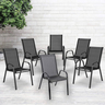 Aruba set stolica 6 kom – crne vrtne stolice