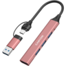 CANYON hub DS-02 4in1 USB-A/C Pink, CNS-TDS02P