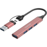CANYON hub DS-02 4in1 USB-A/C Pink, CNS-TDS02P