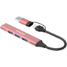 CANYON hub DS-02 4in1 USB-A/C Pink, CNS-TDS02P