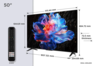 TCL LED televizor 50V6C, AiPQ procesor, 4K HDR, Google OS, HDR10, Smart TV, HVA panel,  Dolby Audio
