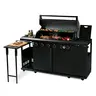 LANDMANN plinski roštilj BBQ 6.1 – 6 plamenika s poklopcem, crni 22169