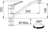 Franke kuhinjska česma FB 250.031 Basic New 360°, hrom