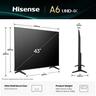 Hisense LED televizor 43A6Q, 4K Ultra HD, Smart TV, VIDAA Smart OS, AI Smooth Motion, Game Mode PLUS, Dolby Vision, HDR10+, Crni