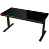 LORGAR LRG-DP80G Gaming stol, Dual-motor sit/stand adjustable-height, wireless charger, RGB lighting, solid tempered glass tabletop, black
