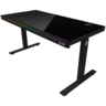 LORGAR LRG-DP80G Gaming stol, Dual-motor sit/stand adjustable-height, wireless charger, RGB lighting, solid tempered glass tabletop, black