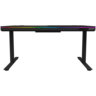 LORGAR LRG-DP80G Gaming stol, Dual-motor sit/stand adjustable-height, wireless charger, RGB lighting, solid tempered glass tabletop, black