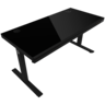 LORGAR LRG-DP80G Gaming stol, Dual-motor sit/stand adjustable-height, wireless charger, RGB lighting, solid tempered glass tabletop, black