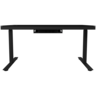 LORGAR LRG-DP80G Gaming stol, Dual-motor sit/stand adjustable-height, wireless charger, RGB lighting, solid tempered glass tabletop, black