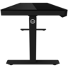 LORGAR LRG-DP80G Gaming stol, Dual-motor sit/stand adjustable-height, wireless charger, RGB lighting, solid tempered glass tabletop, black