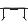 LORGAR LRG-DE90G Gaming stol, Dual-motor sit/stand adjustable-height, wireless charger, RGB lighting, tempered glass tabletop, black.