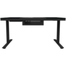 LORGAR LRG-DE90G Gaming stol, Dual-motor sit/stand adjustable-height, wireless charger, RGB lighting, tempered glass tabletop, black.