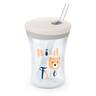 NUK Evolution Action Cup sa slamkom 230 ml 12m+, siva
