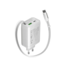 CANYON punjač OnCharge 65RC Build-In Cable USB-C 65W 1xPD 1xQC EU White
