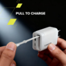 CANYON punjač OnCharge 65RC Build-In Cable USB-C 65W 1xPD 1xQC EU White
