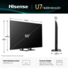 Hisense LED televizor 50U7Q, 4K Ultra HD, Smart TV, VIDAA Smart OS, 144Hz, Dolby Vision, AI 4K Upscaler, Ugrađeni subwoofer, crni